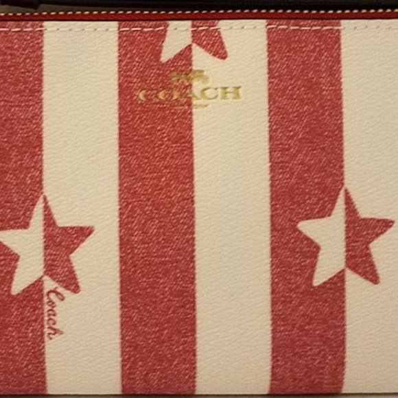 $78 *NEW* COACH Corner Zip Wristlet Stripes Star - Picture 5 of 10
